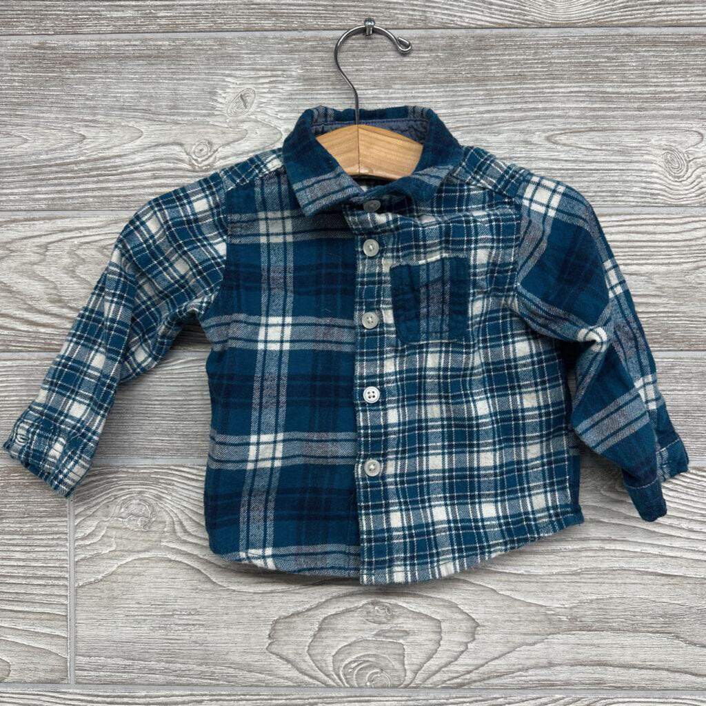 LS Plaid Button Up Flannel Shirt 12m