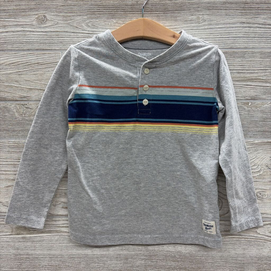 LS Henley Shirt Stripes 4t