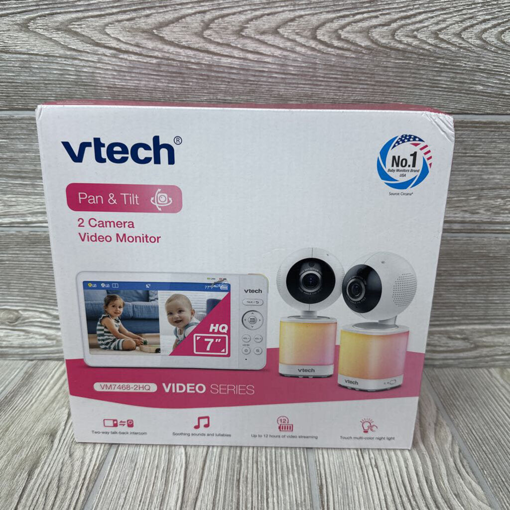 NEW Pan & Tilt 2 Camera 7" Video Baby Monitor