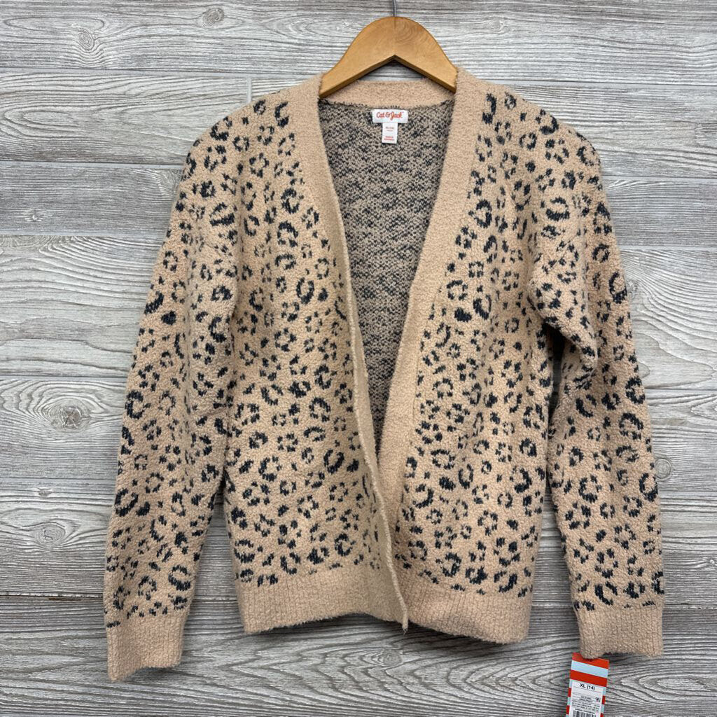 NEW Animal Print Sweater Cardigan 14-16
