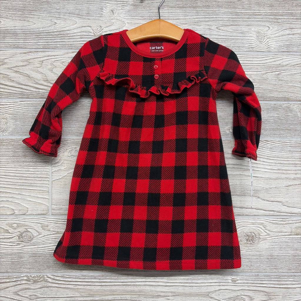 NEW Gingham Fleece Pj Gown 12M