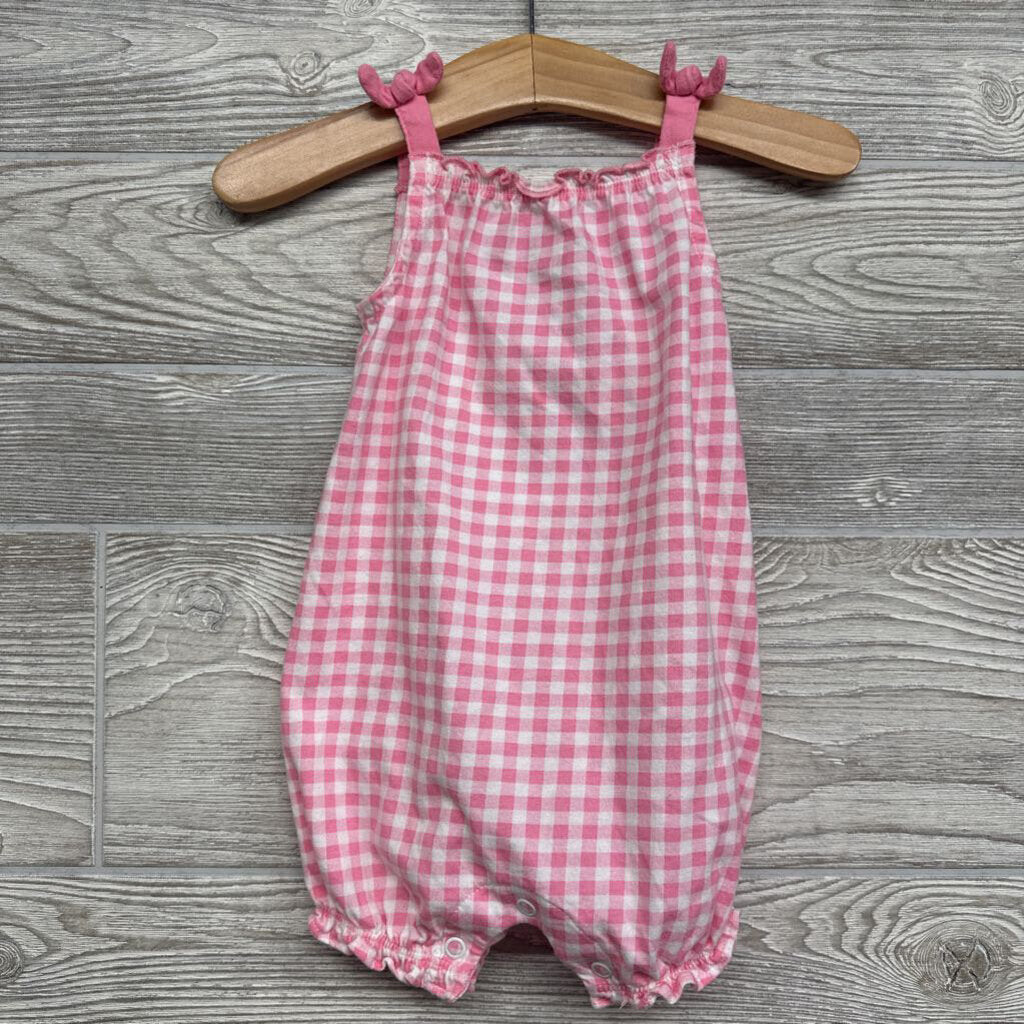 Tank Bubble Romper Gingham Bow Straps 6m