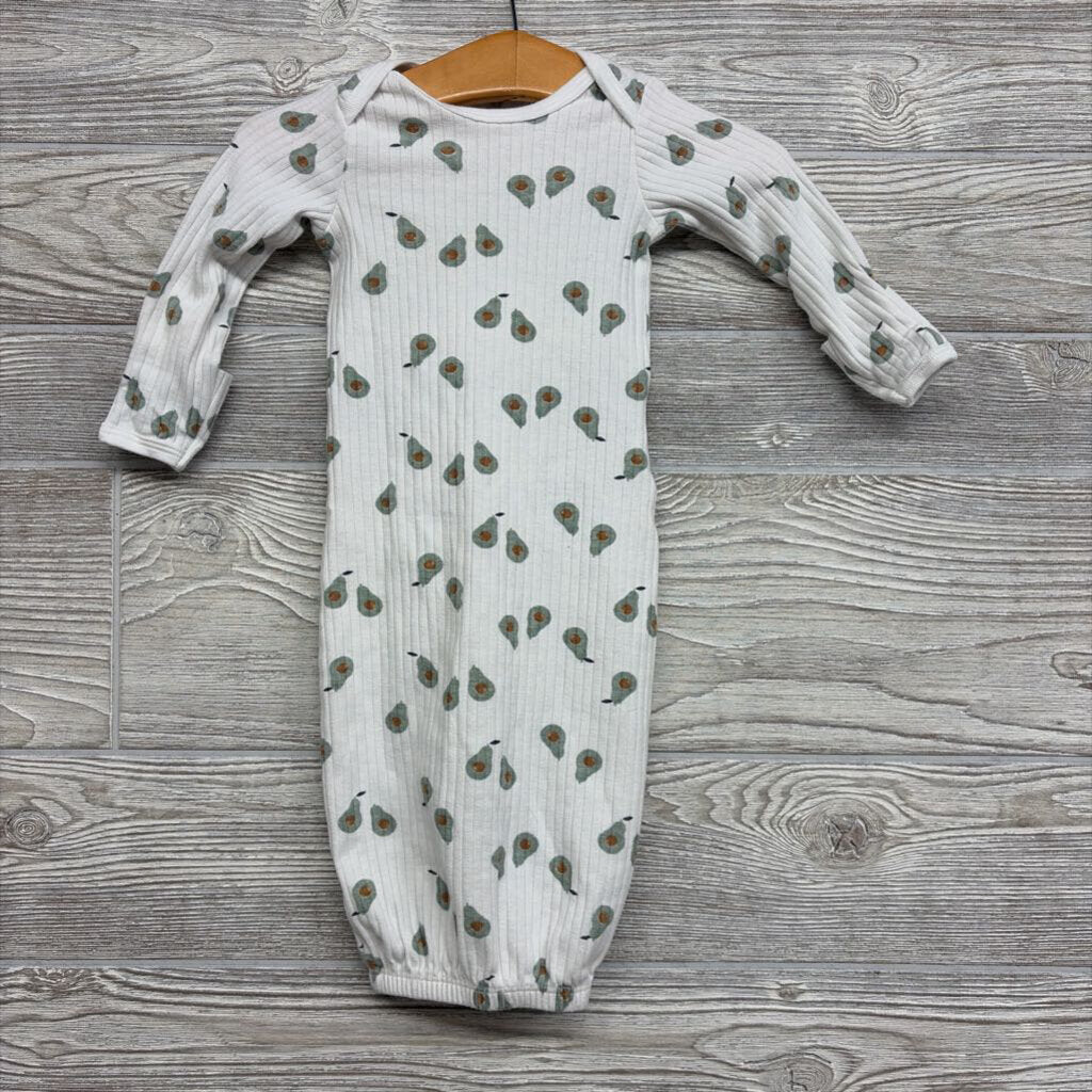 LS Ribbed Gown Avocados nb