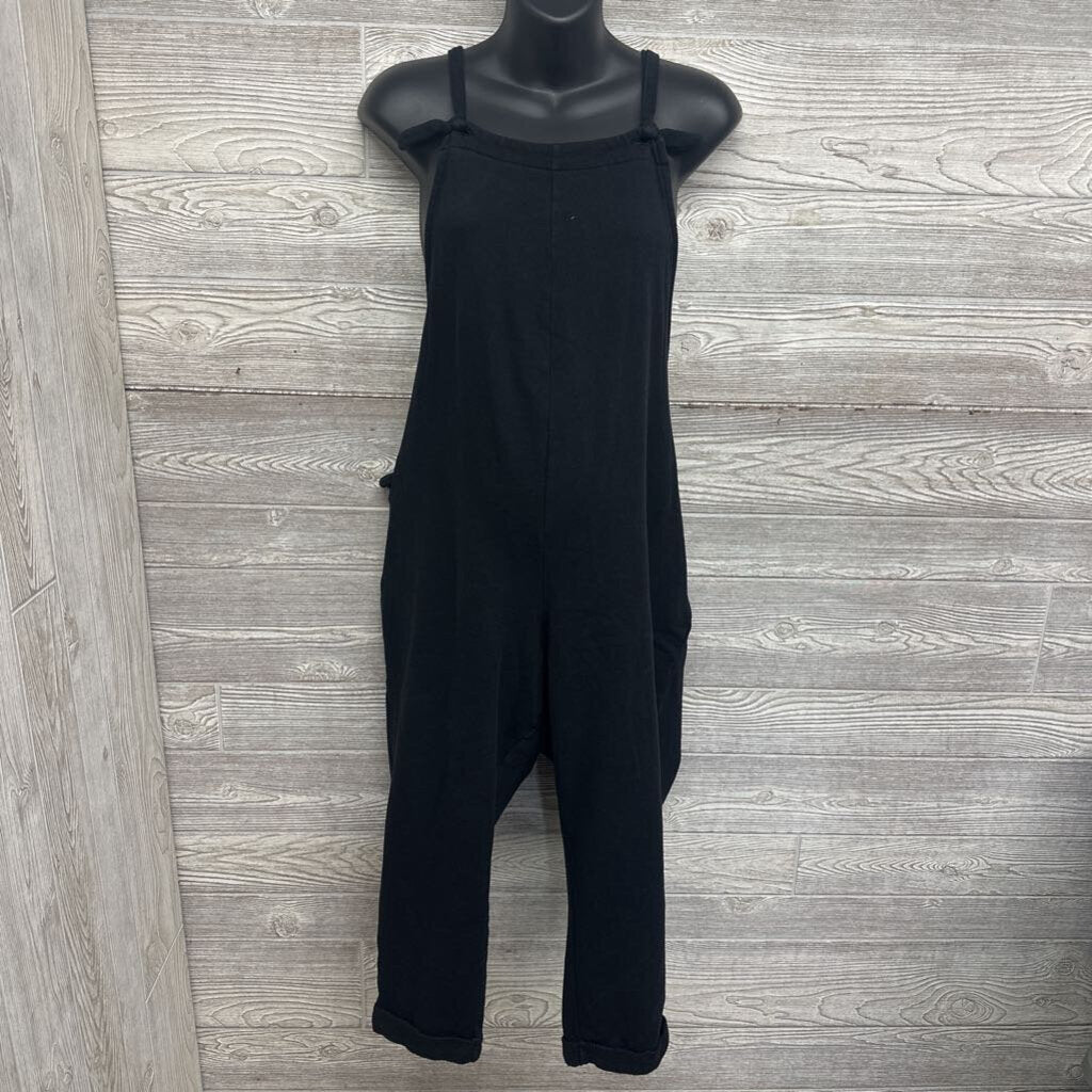 Knotted Strap Fleece Overalls XL