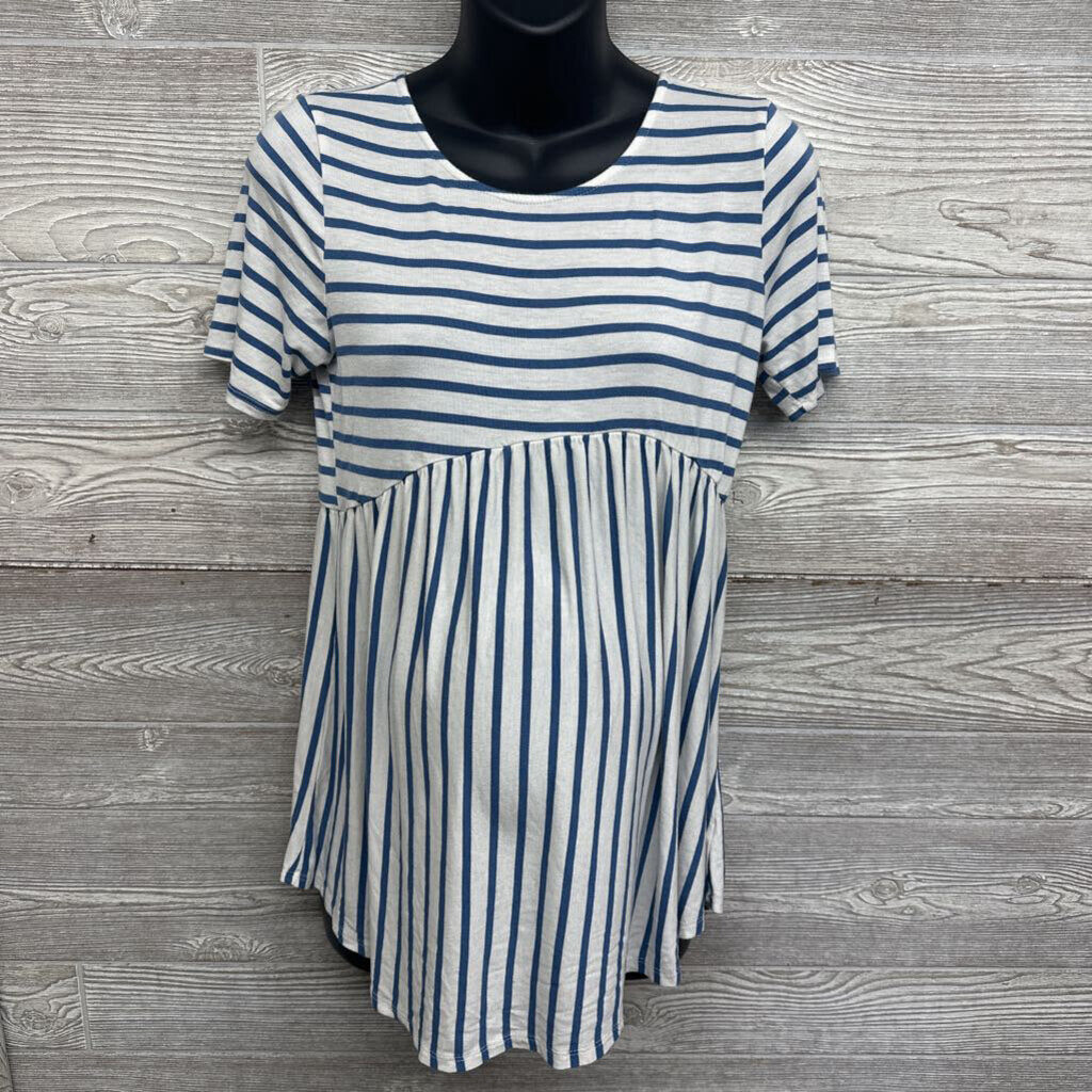 Shirt Stripes Cinched Cross Back Medium