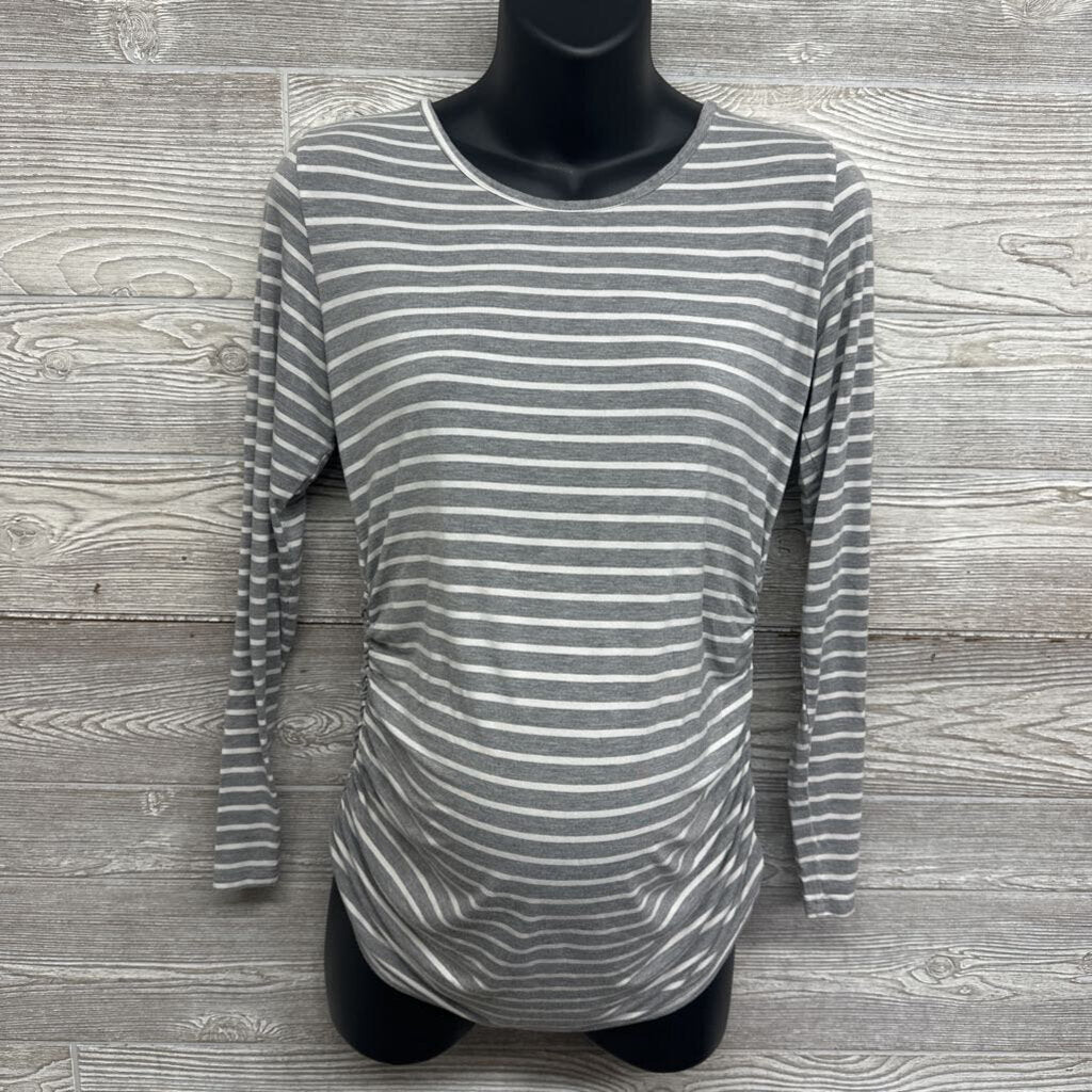 LS Rouched Shirt Stripes Medium