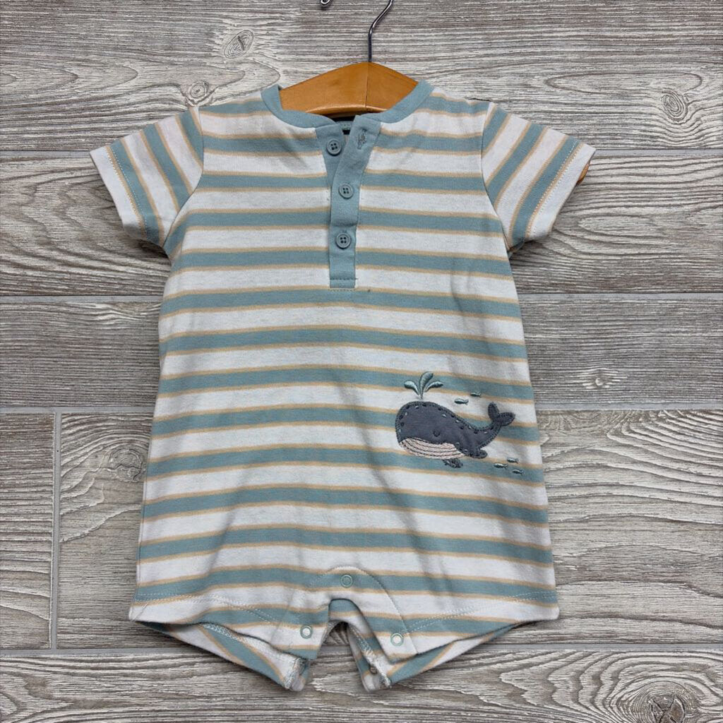 Shorty Romper Stripes & Whale 3M