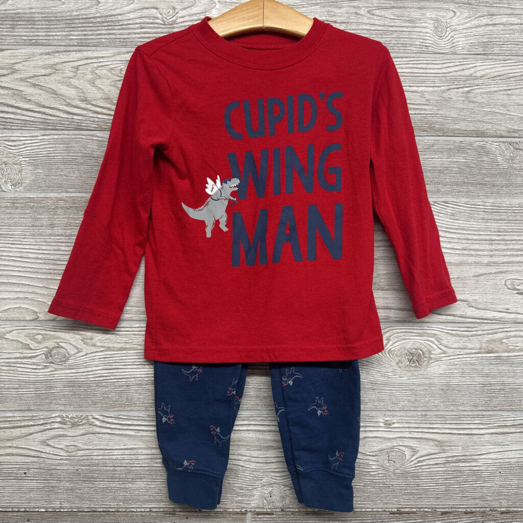 LS Shirt & Sweatpants Cupid's Wing Man 3t