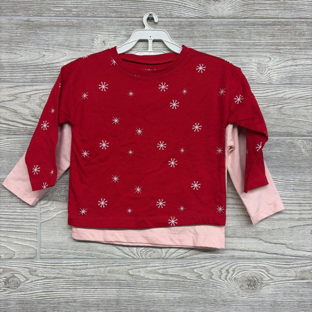 NEW 2 Pk Shirts Deer & Snowflakes 18M