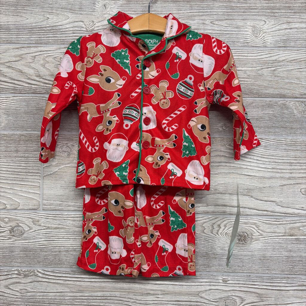 NEW Button Up Fleece Pj Rudolph
