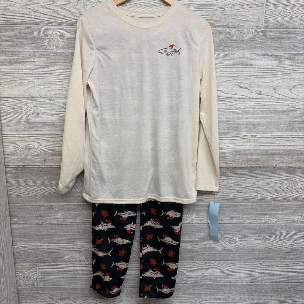 NEW 2 Pc Pj LS Shirt & Pants Sharks 14-16