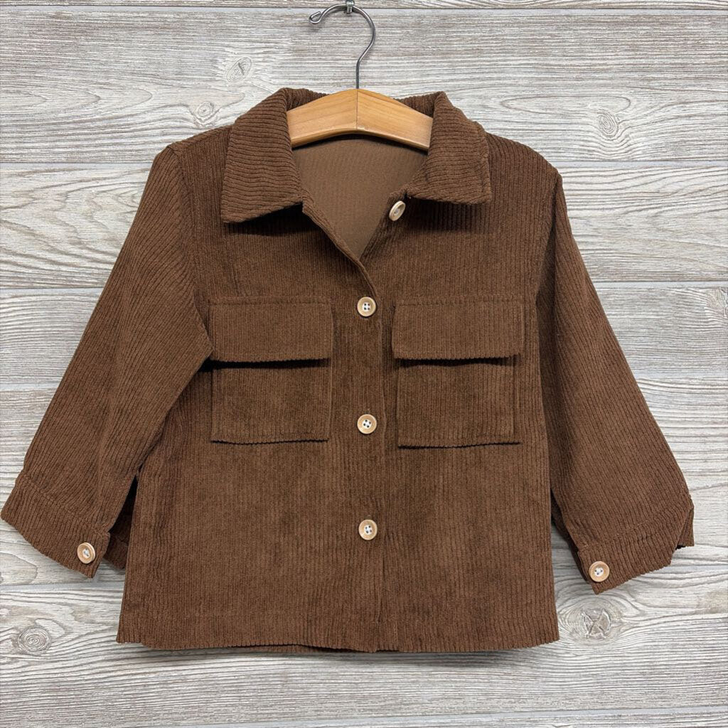 Ls Button Up Cord Shirt Chest Pockets
