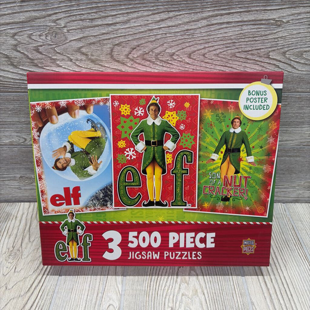 NEW 3 500 Pc Elf Jigsaw Puzzles