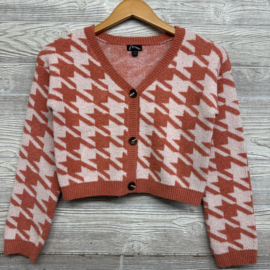 Cardigan Sweater Houndstooth Print 10-12