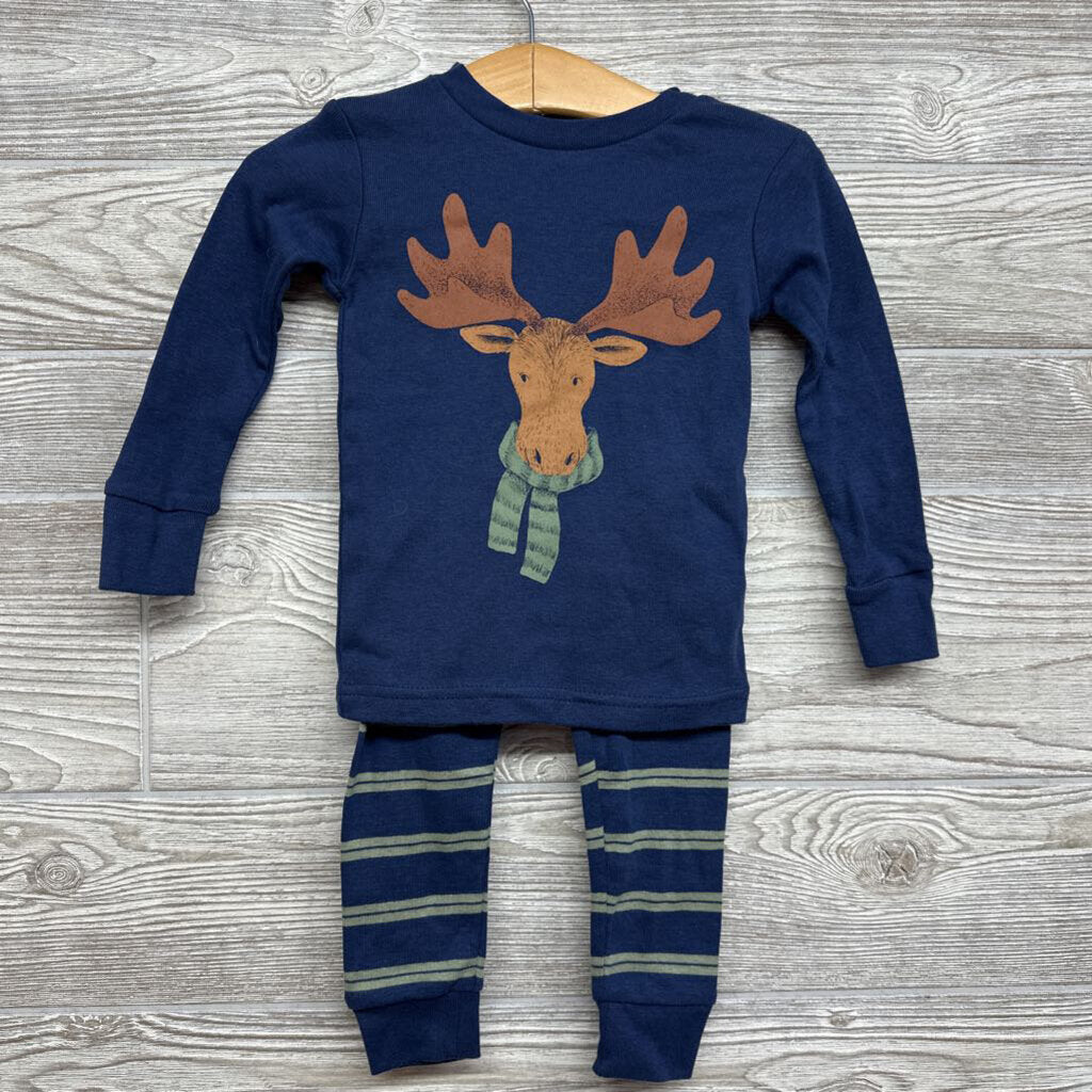2 Pc LS PJs Moose Stripes 12m