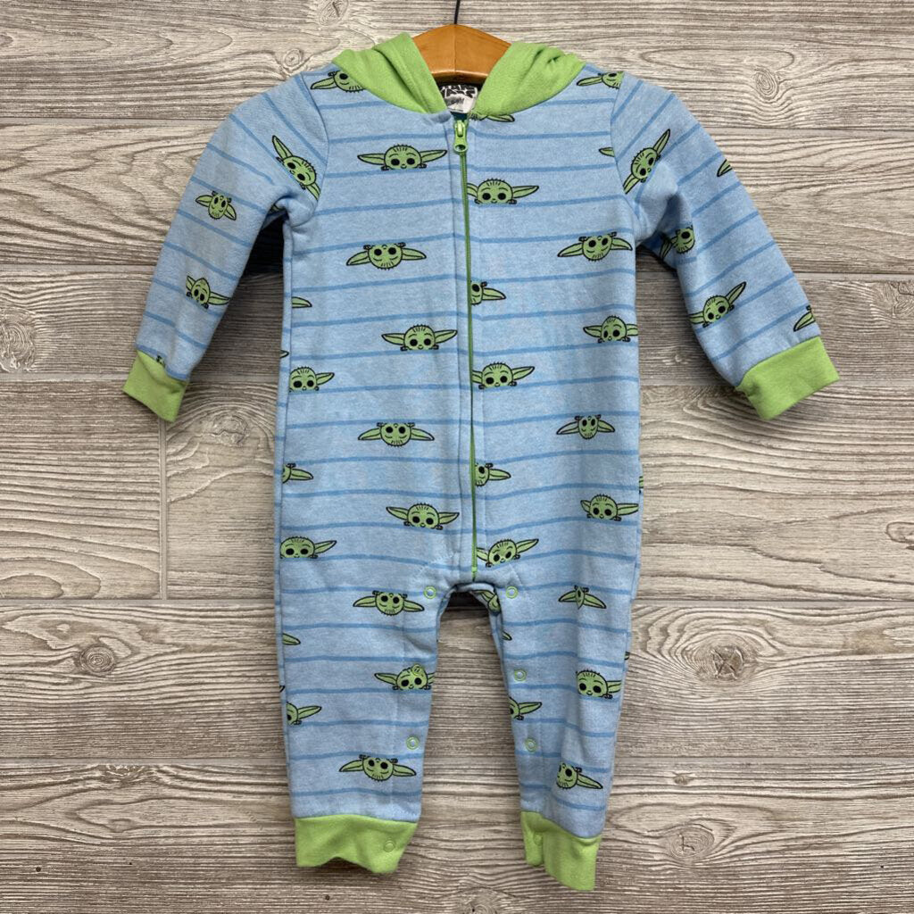 LS Coverall W/ Hood Stripes Grogu 6-9m