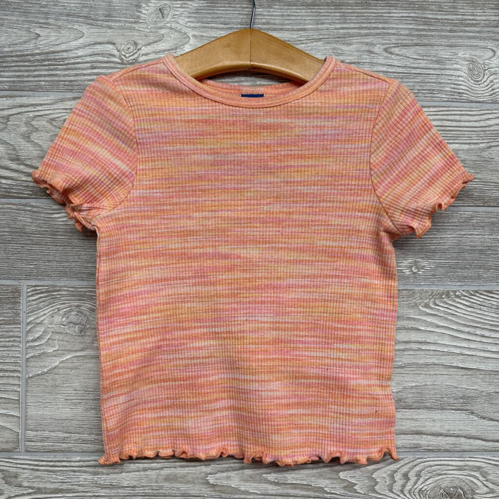 Ribbed Lettuce Trim Shirt Stripes 3t