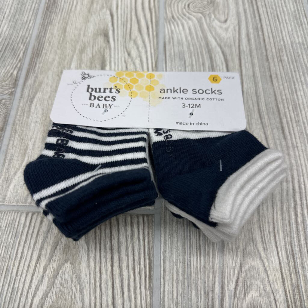 NEW 6 Pk Socks Stripes 3-12m