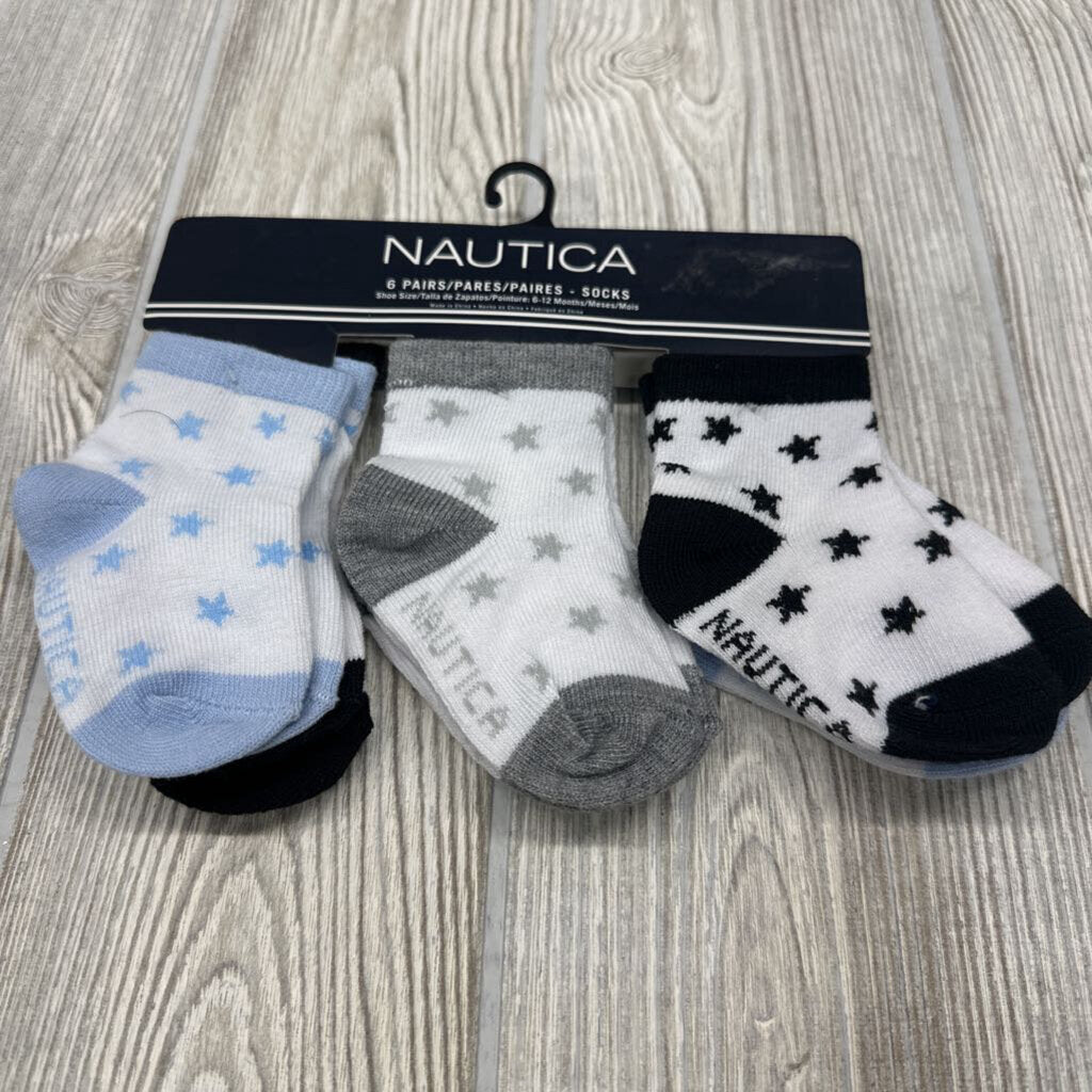 NEW 6 Pk Socks Stars 6-12m
