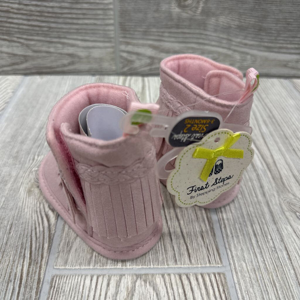 NEW Soft Sole Boots Fringe 2C