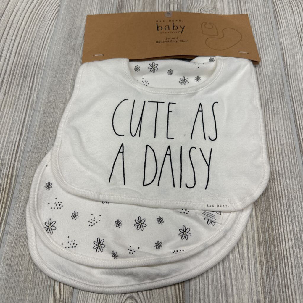 NEW Bib & Burp Cloth Cute As A Daisy