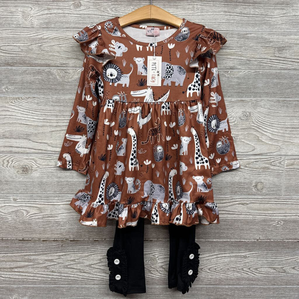 NEW LS Dress & Leggings Zoo Animals 6-6x