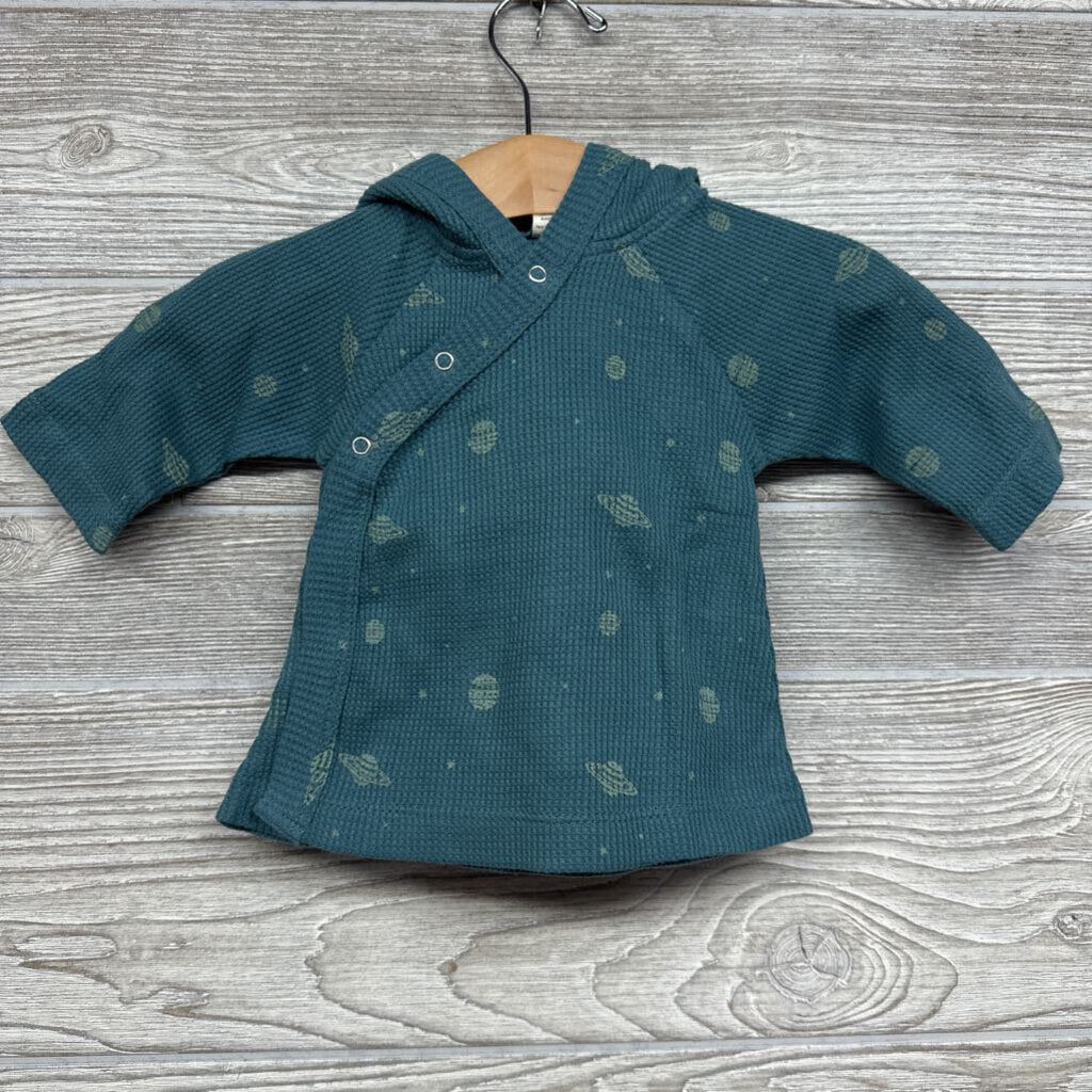 NEW LS Side Snap Thermal Shirt W/ Hood Planets 3-6m