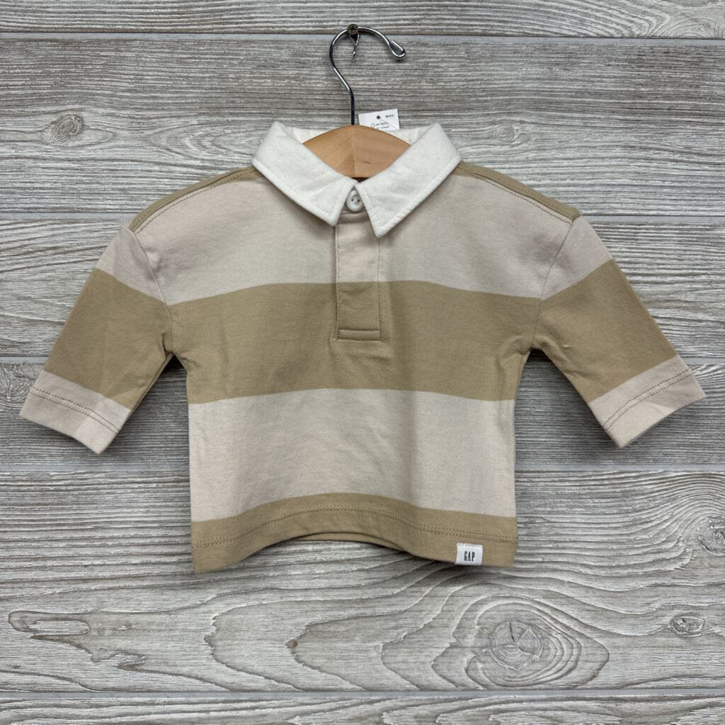 NEW LS Polo Shirt Stripes 0-3m
