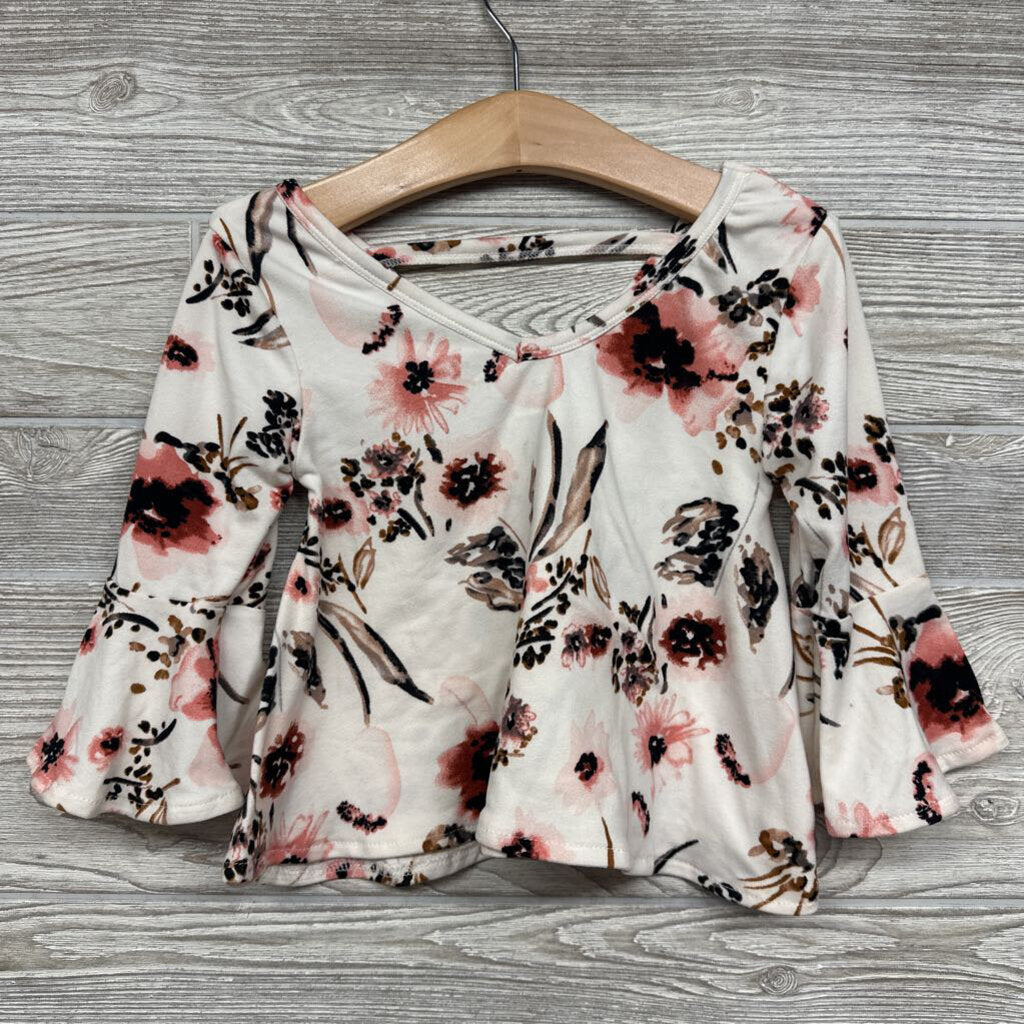 NEW LS Shirt Flowers Bell Sleeves 12-18m