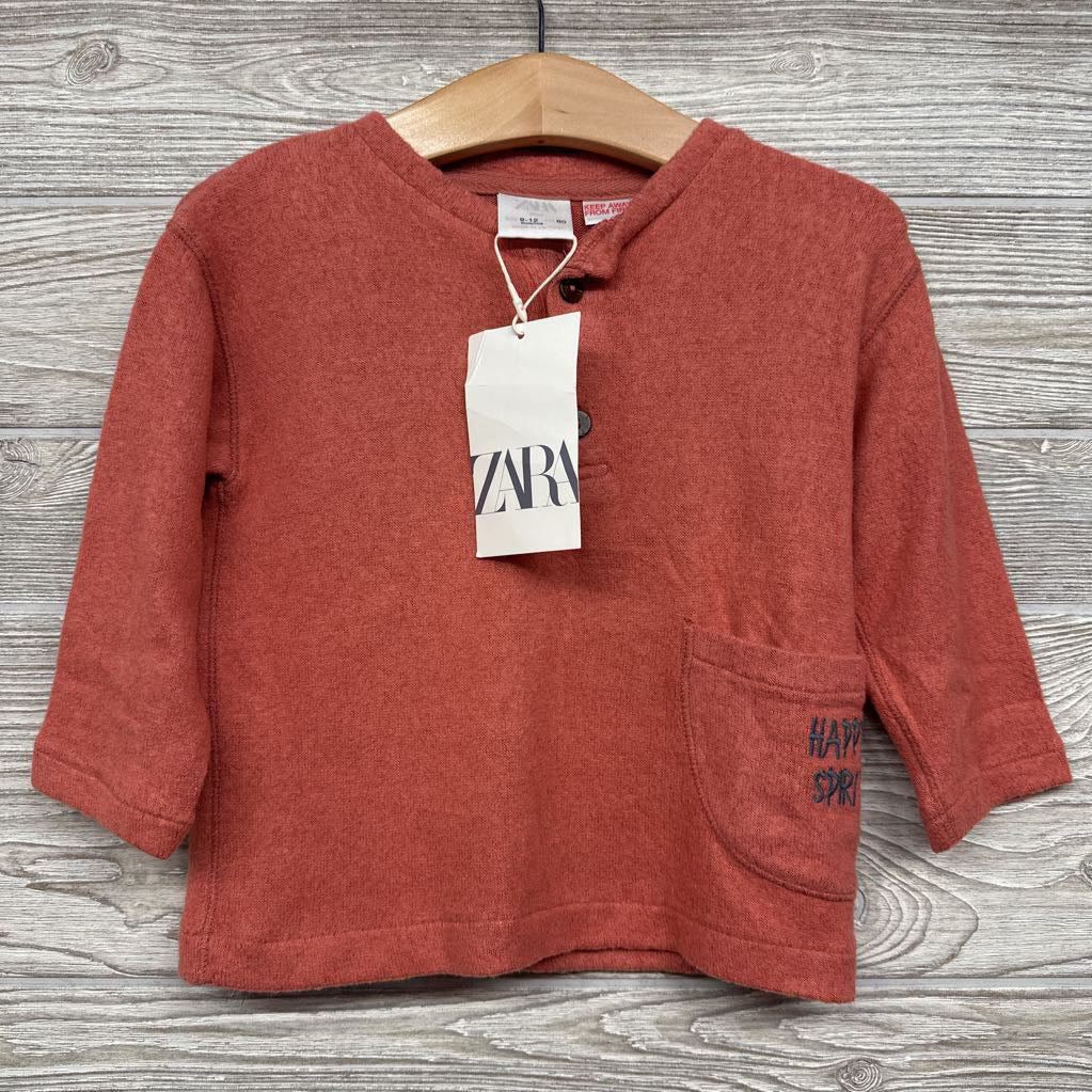 NEW Hacci Henley Sweater Happy Spirit 9-12m