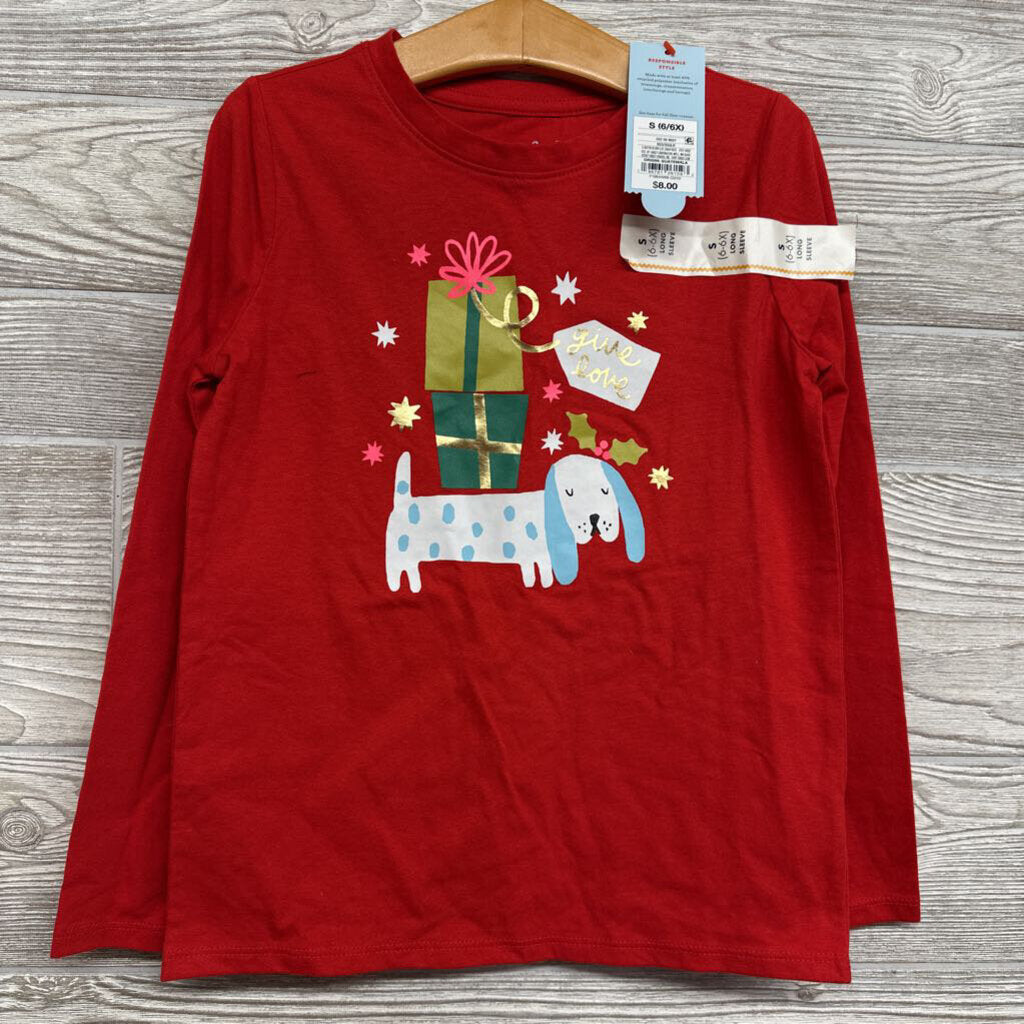 NEW LS Shirt Presents & Dog 6-6X