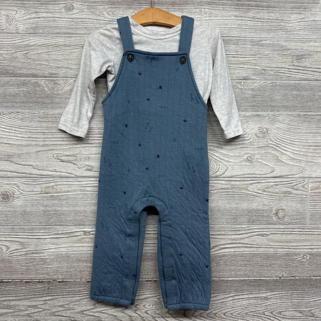 Overalls & LS Shirt Animals 18M