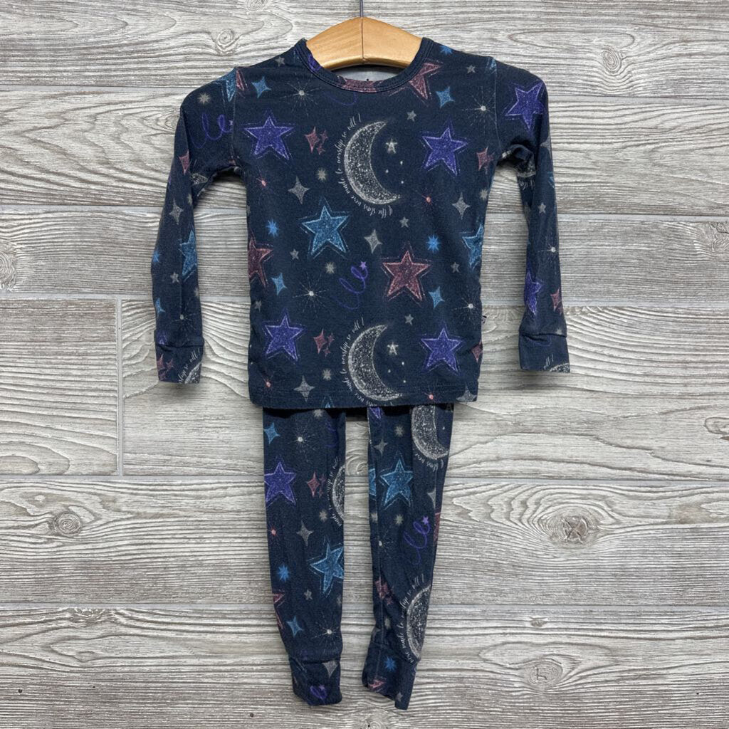 2 Pc Bamboo PJs Stars & Moon 12M