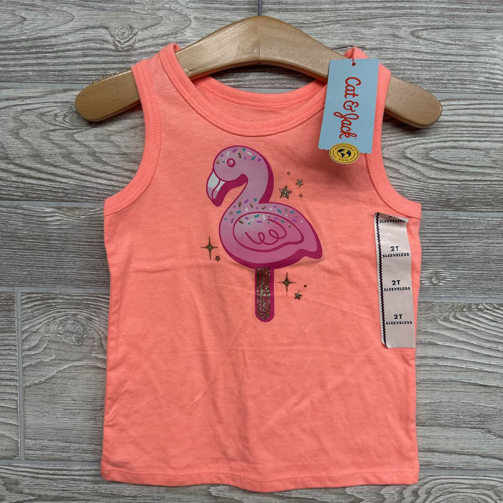 NEW Tank Top Flamingo Glitter 2t