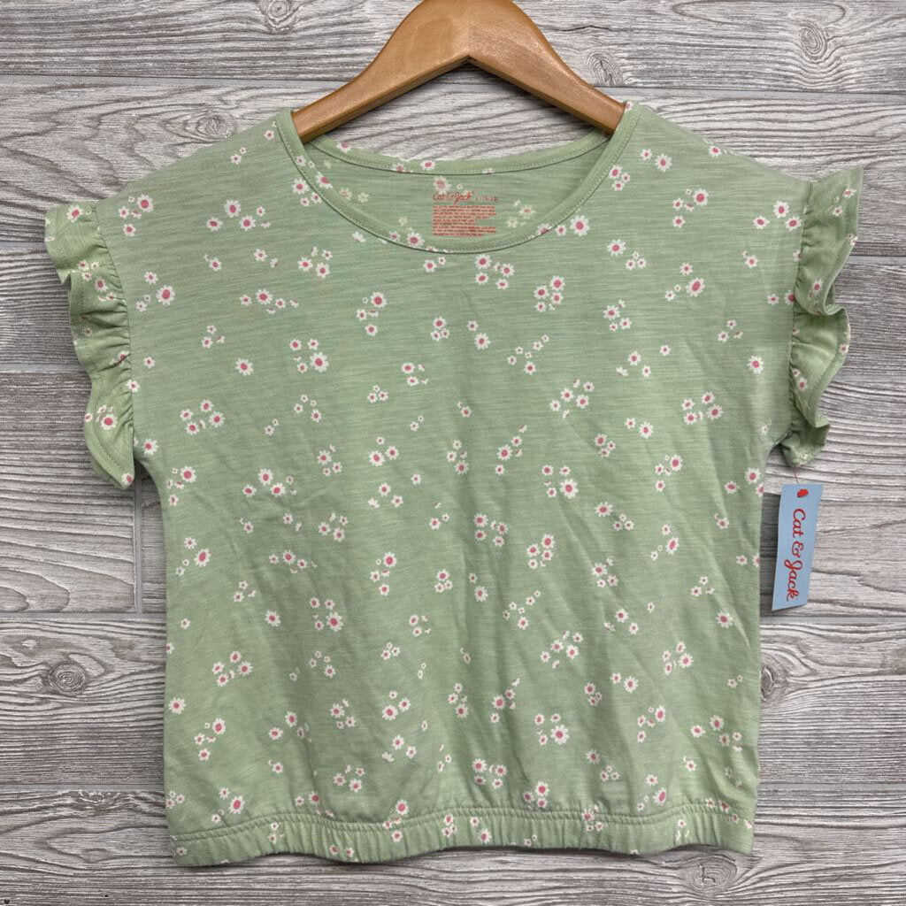 NEW Flutter Sleeve Shirt Flowers 10-12