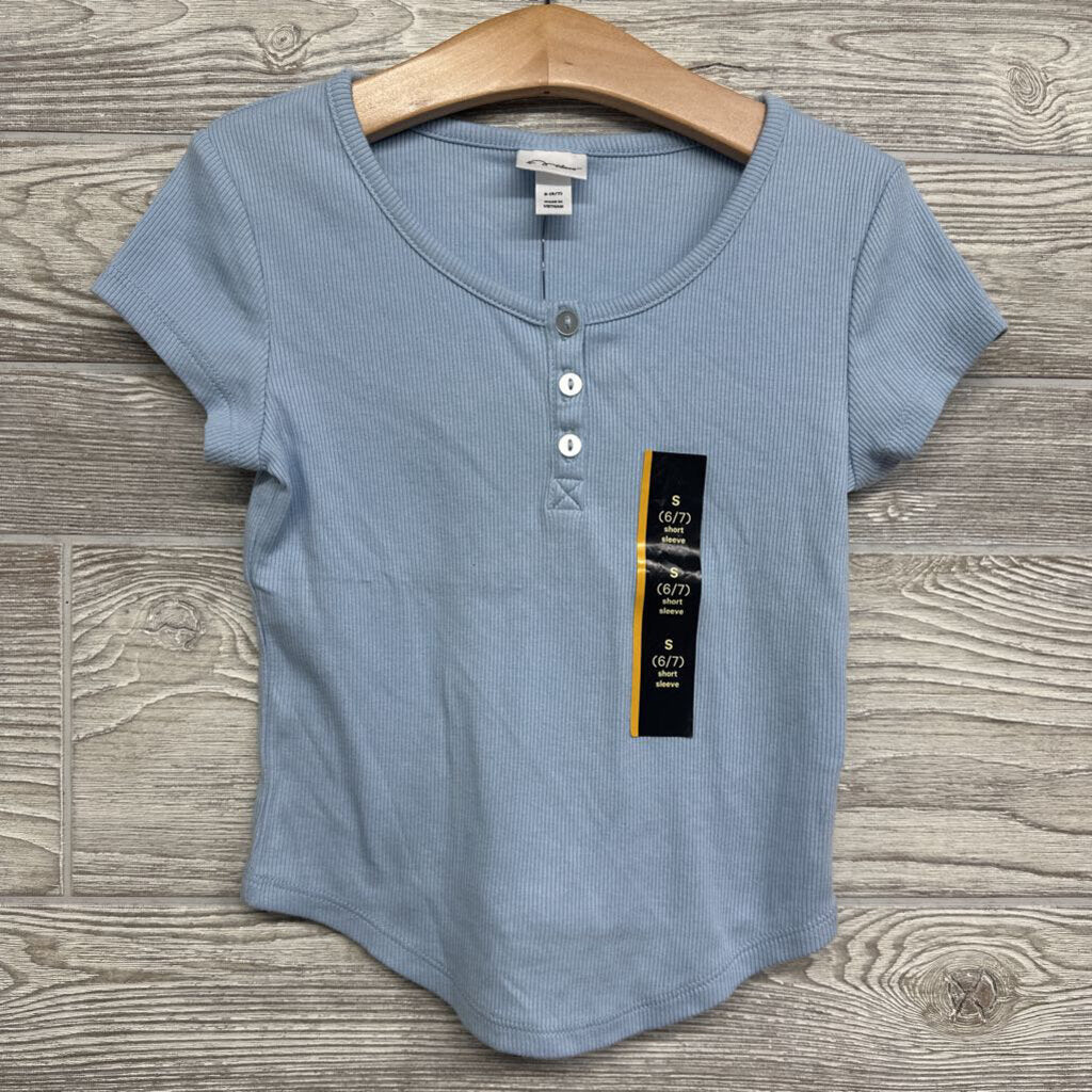 NEW Ribbed Henley Shirt 6-7