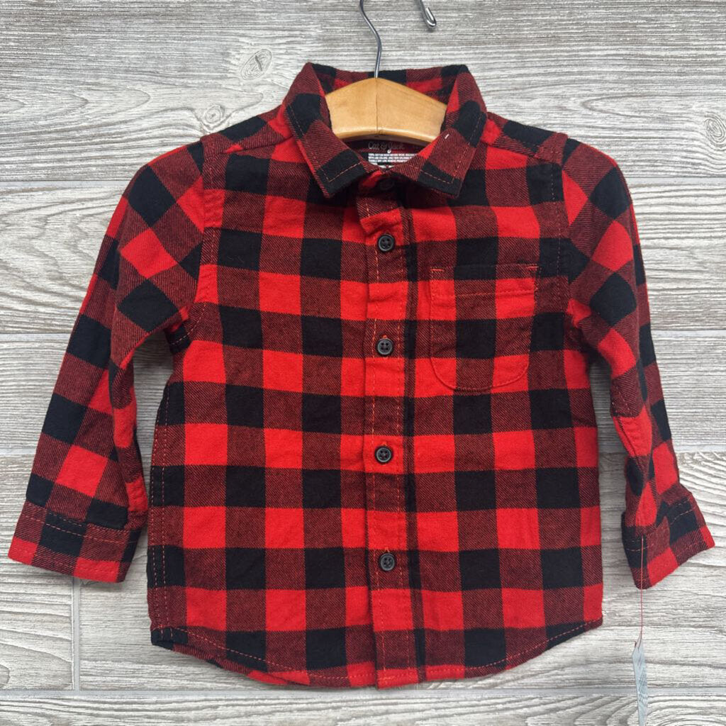 NEW Flannel Buffalo Plaid Button Up Shirt 18M