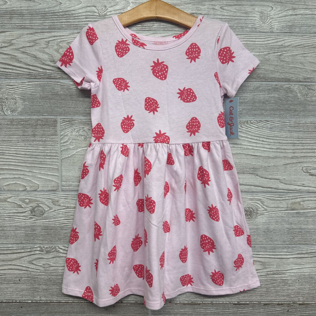 NEW Jersey Dress Strawberries 5t