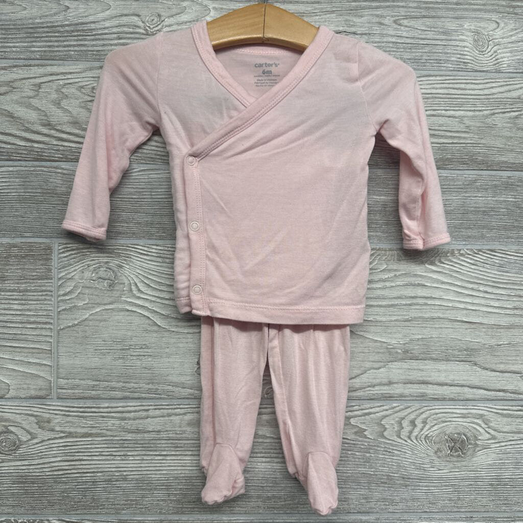 LS Side Snap Bamboo Shirt & Footed Pants & Hat 6m