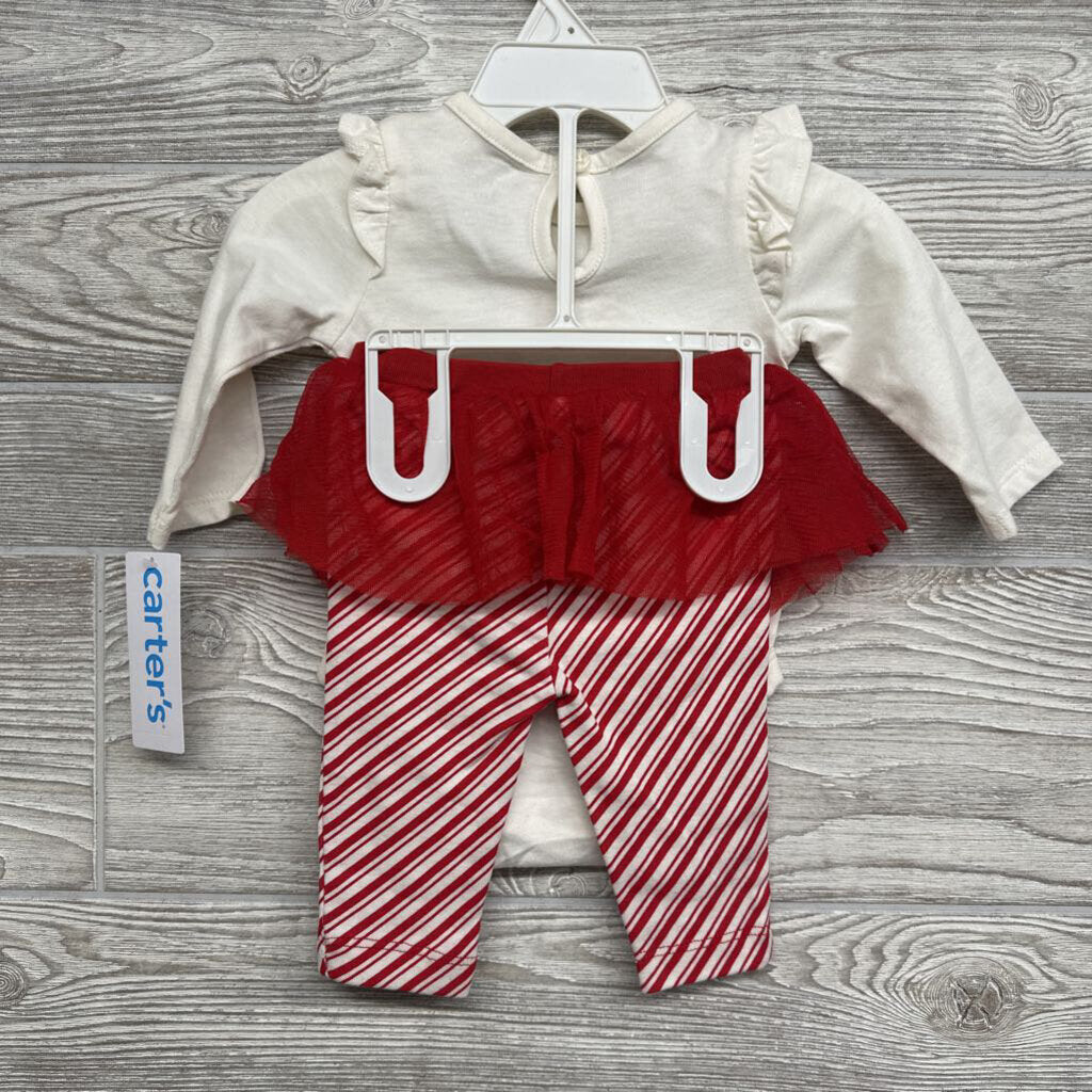 NEW LS Bodysuit & Tutu Leggings Merry And Bright Stripes 3m