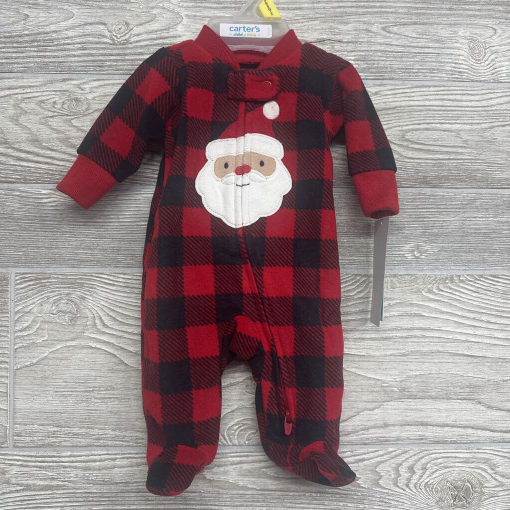 NEW Blanket Sleeper Buffalo Plaid Santa Preemie