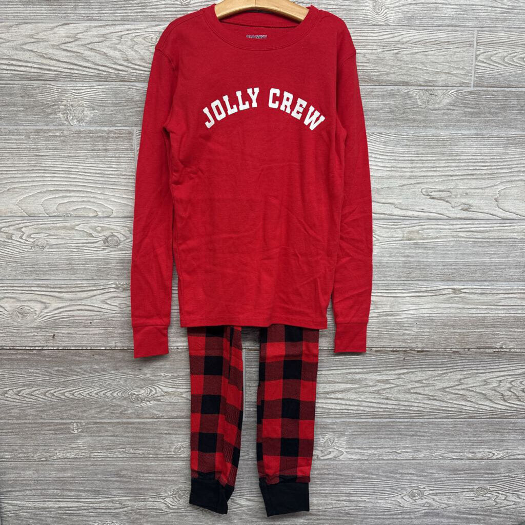 NEW 2 Pc LS PJs Jolly Crew Buffalo Plaid 12