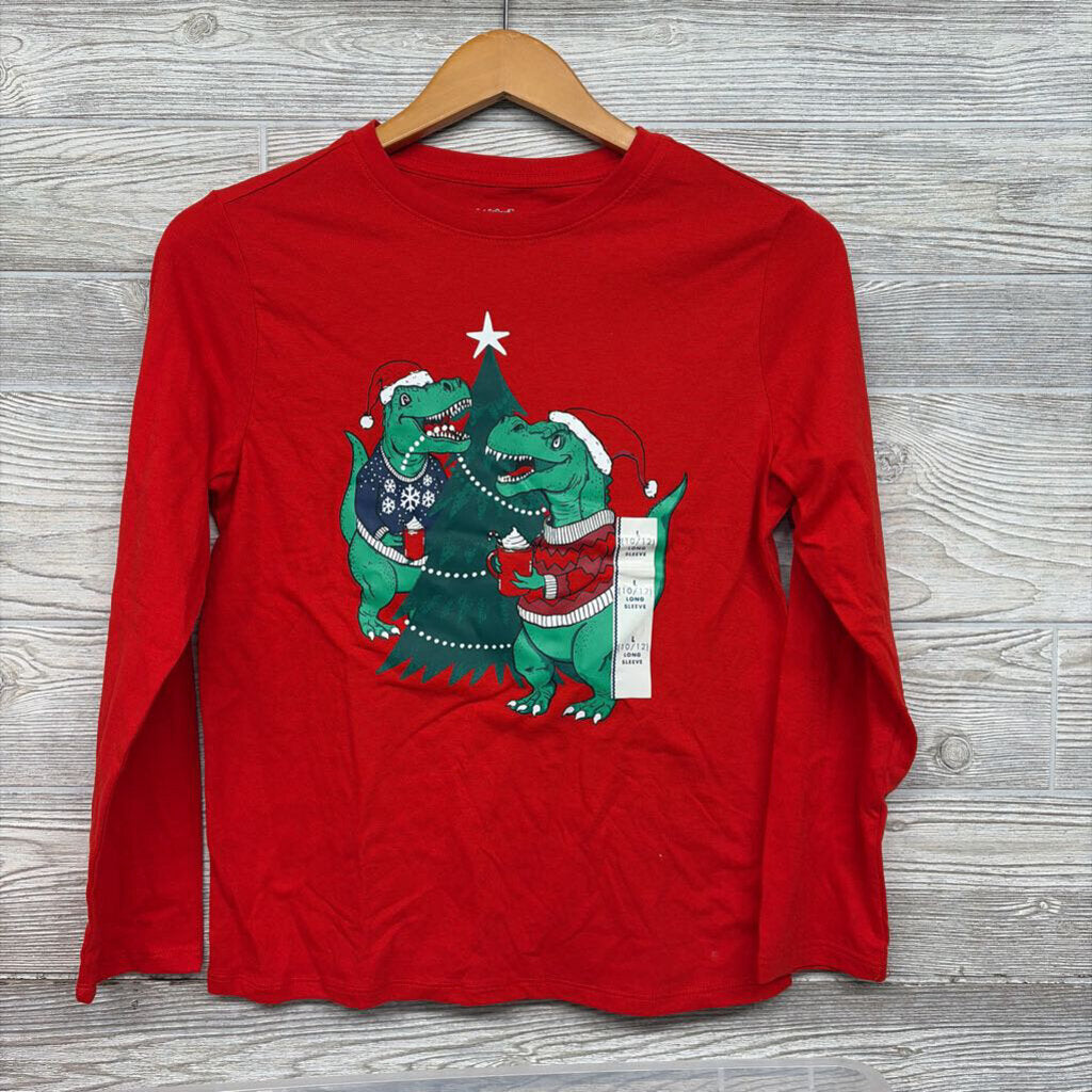 NEW LS Shirt Dinosaurs Christmas Tree 10-12