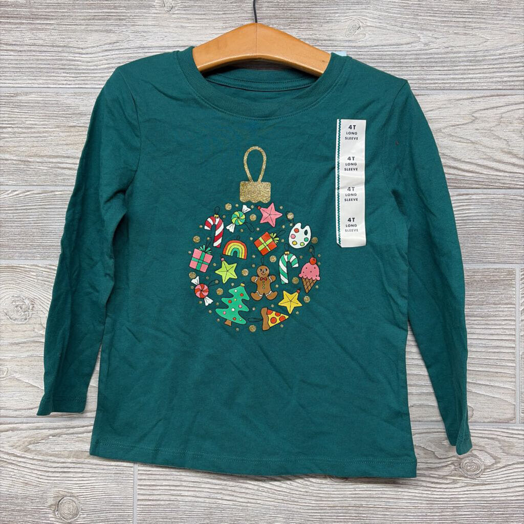 NEW LS Shirt Glitter Ornament 4t