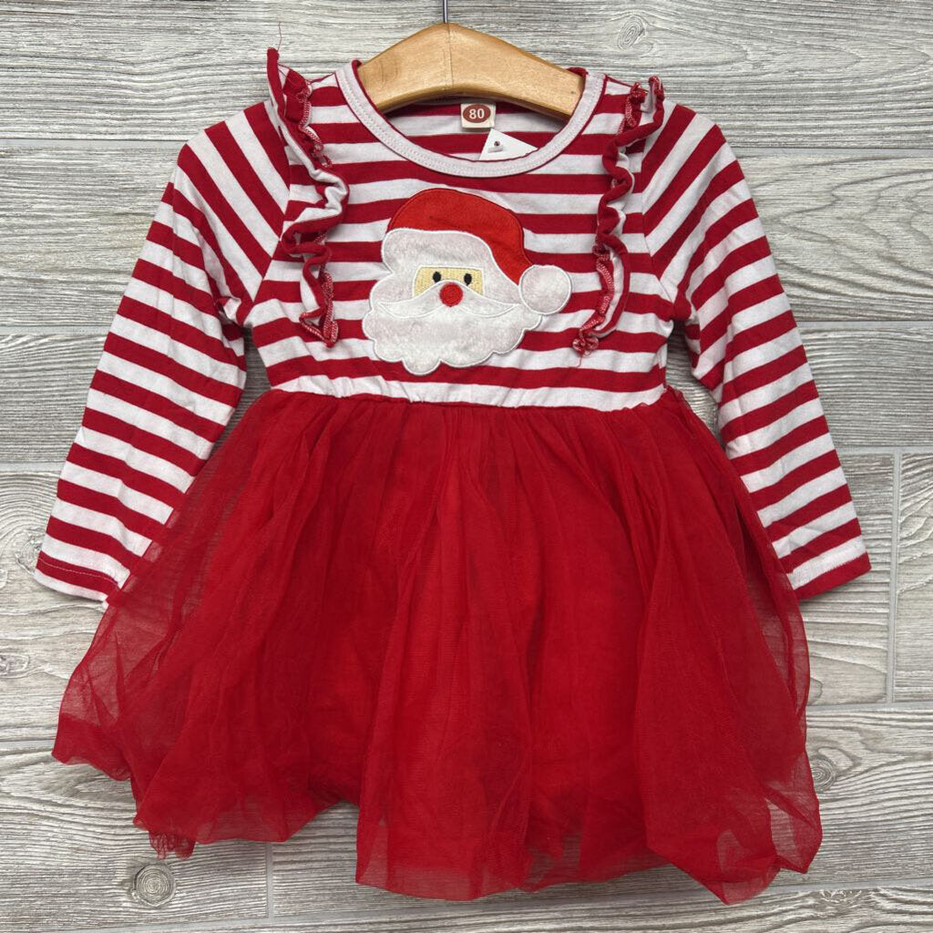 Tulle LS Dress Santa 12M