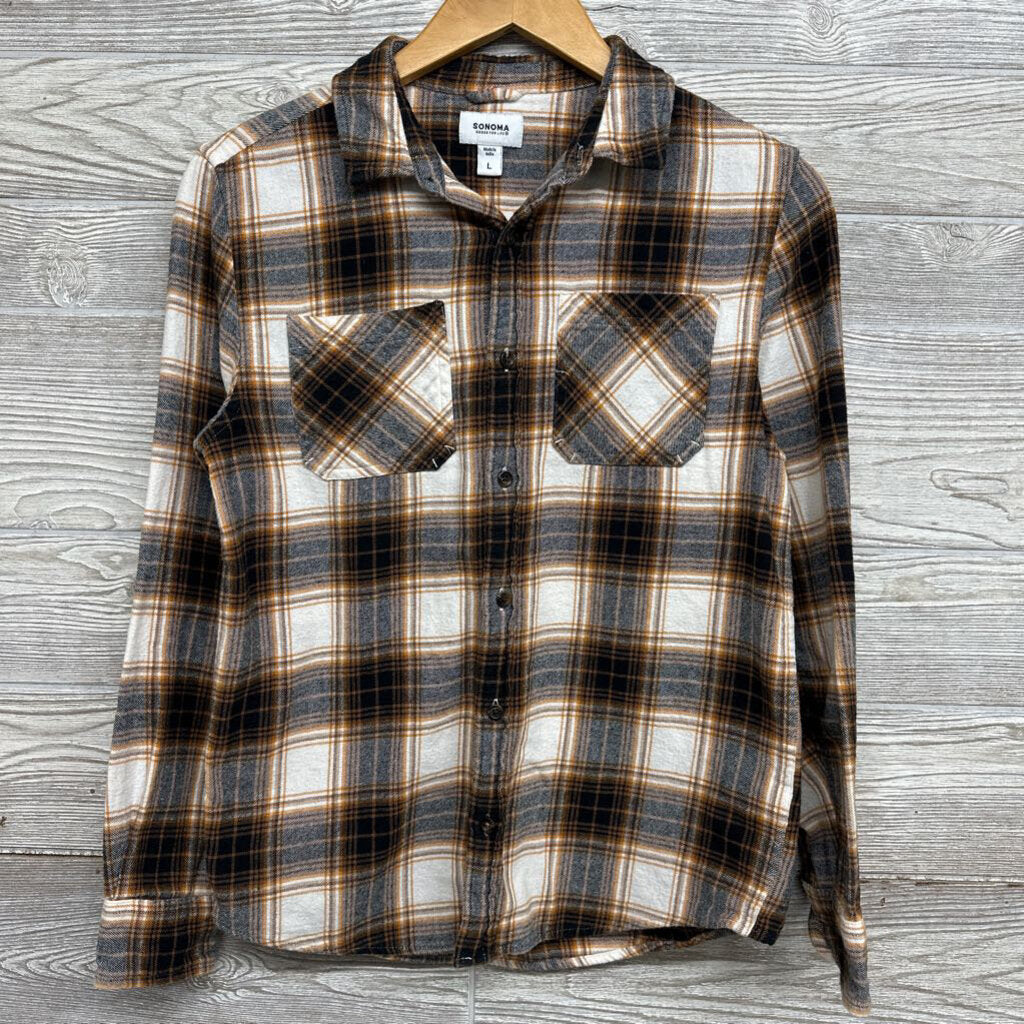 Flannel Button Up Shirt Plaid 14