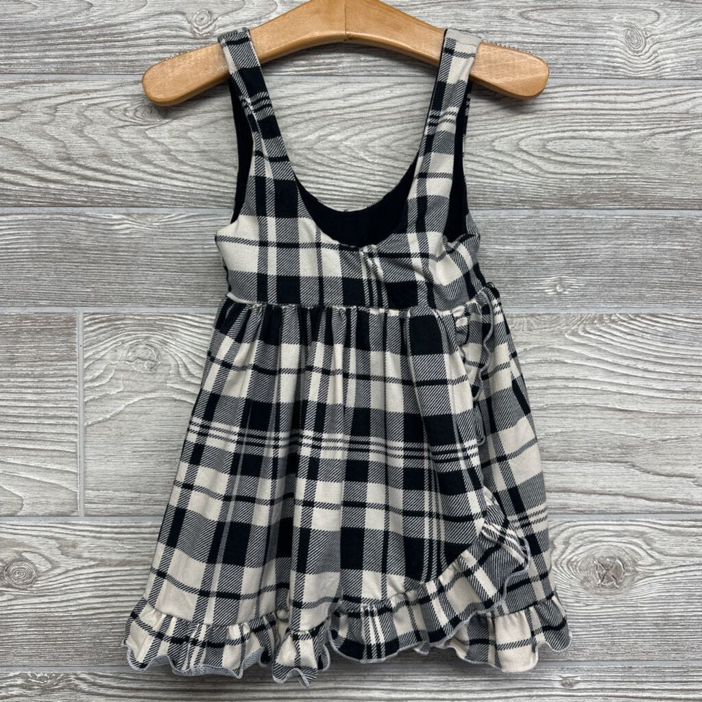 Plaid Tank Dress Ruffle Trim 3t