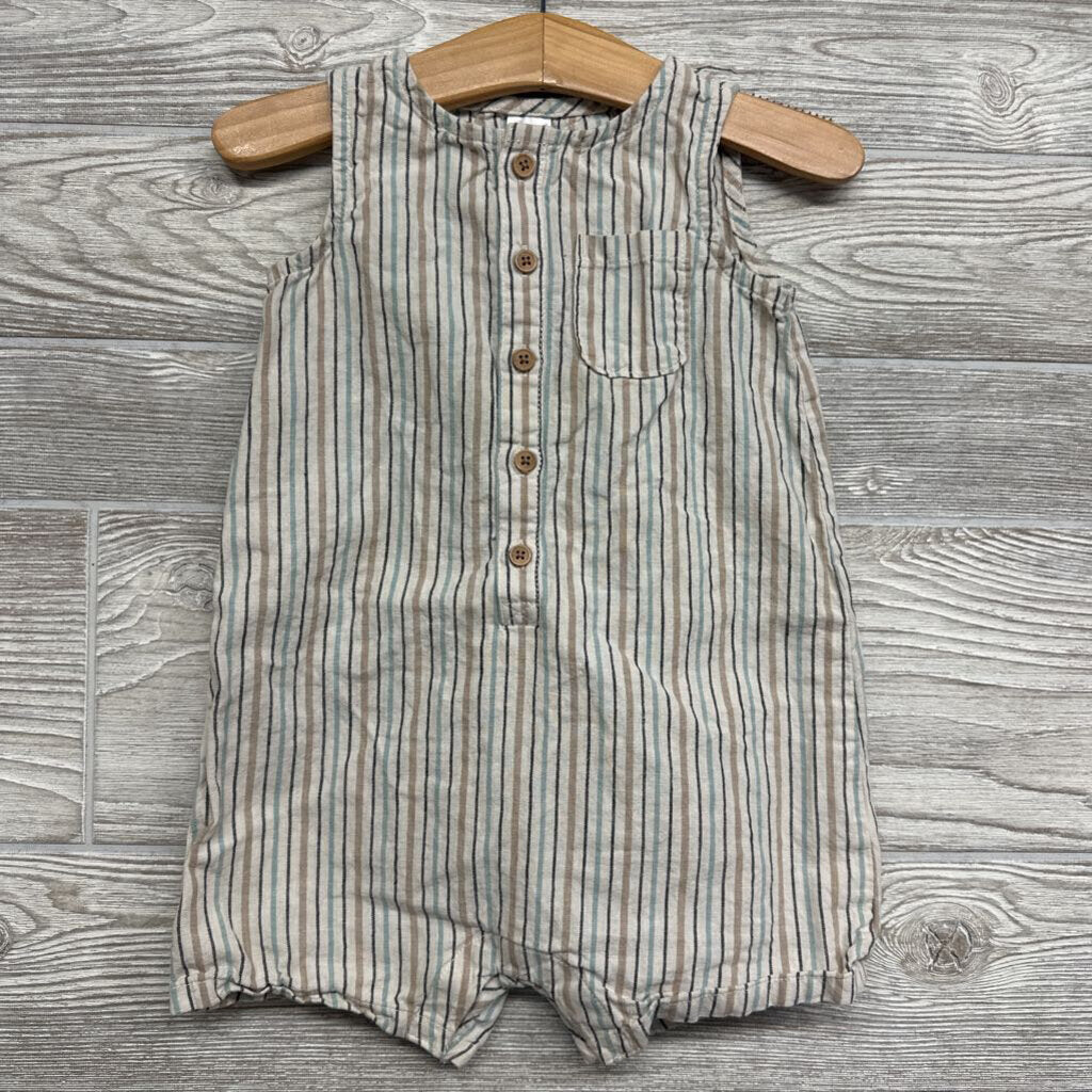 Tank Henley Shorty Romper Stripes 18m
