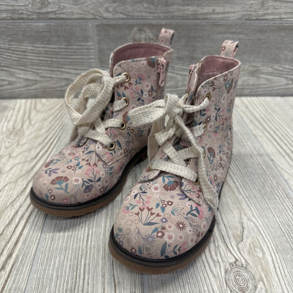Lace Up Boots Flowers 12c