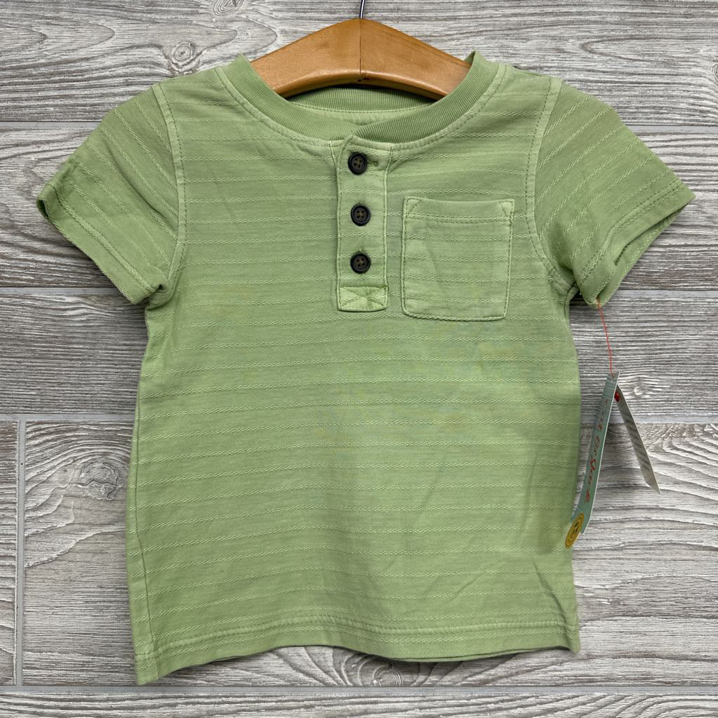 NEW Henley Shirt Textured Stripes 12m
